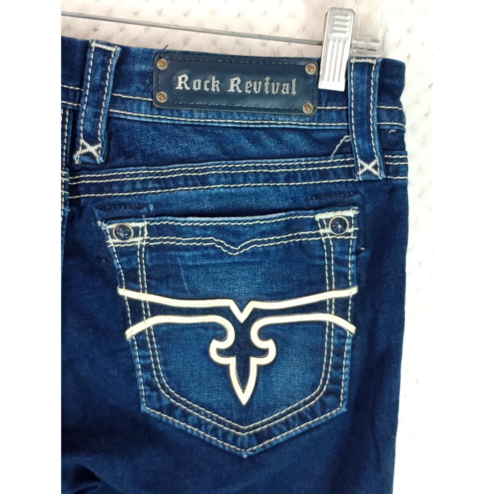Rock Revival Pearl Skinny Jeans Women's 31 Dark Wash Stretch — image 8 of 8